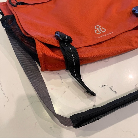 Lands' End Orange Messenger Laptop Briefcase Bag - Picture 3 of 16